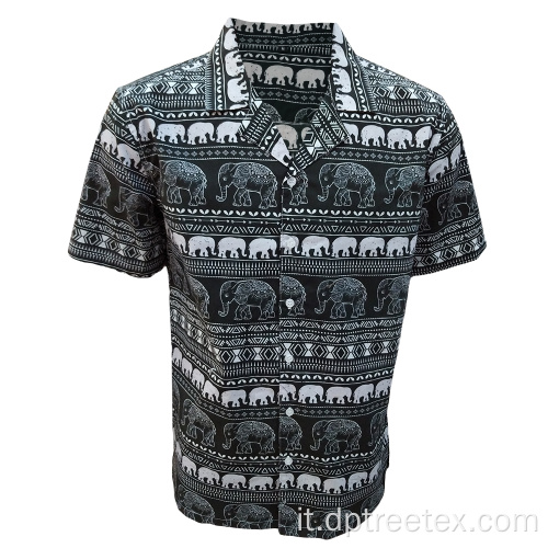 Camicia hawaiane da uomo in cotone stampato personalizzato